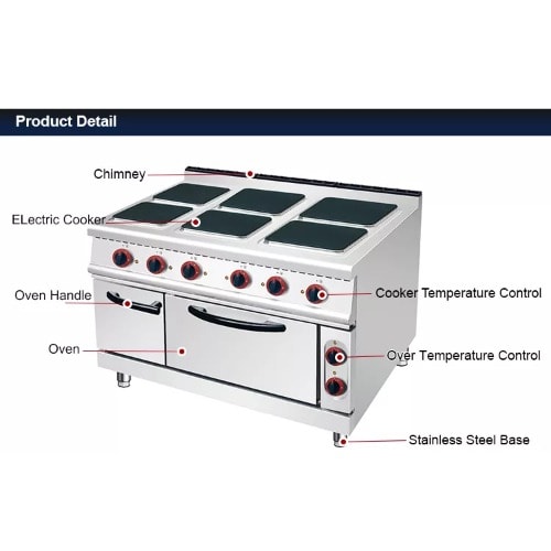 Commercial 6-plate Electric Cooker With Oven