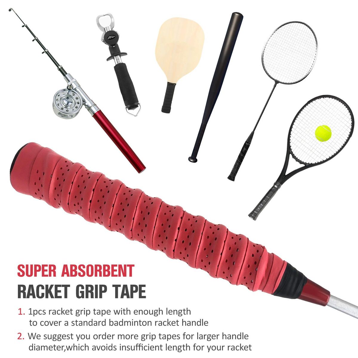 1/5pcs Racket Grip Tape Super Absorbent Badminton EVA Overgrip Anti-slip Tennis Grip Absorb Sweat Racket Sticky Hand Grip