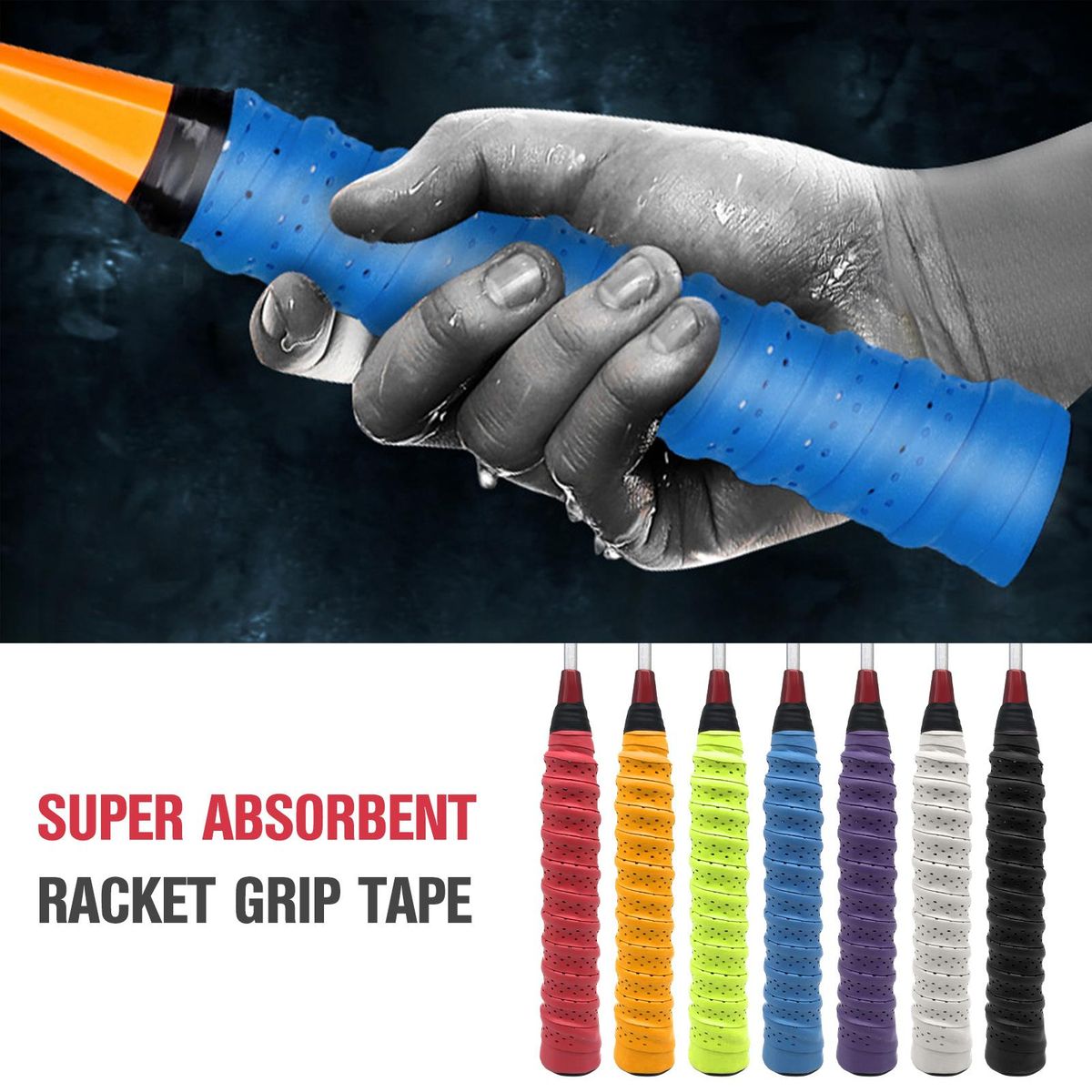 1/5pcs Racket Grip Tape Super Absorbent Badminton EVA Overgrip Anti-slip Tennis Grip Absorb Sweat Racket Sticky Hand Grip