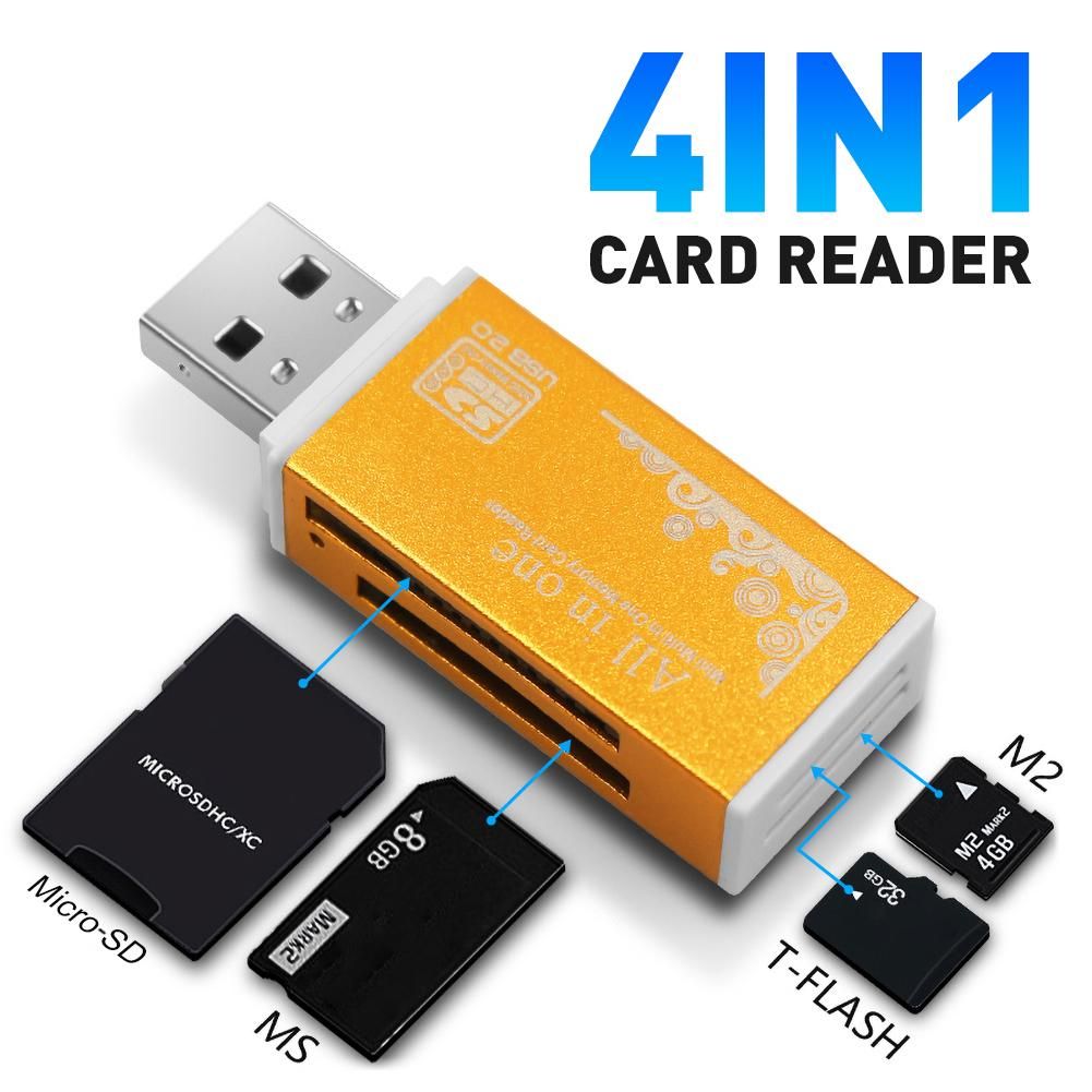 Multifunctional USB 2.0 Micro-SD/TF/CT/MS/SDHC/MMC-Black