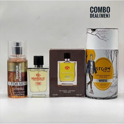 Smell Bold/Fresh & Mild With 3in1 Marque Perfume/Body Mist/Storm Mystic Body Spray