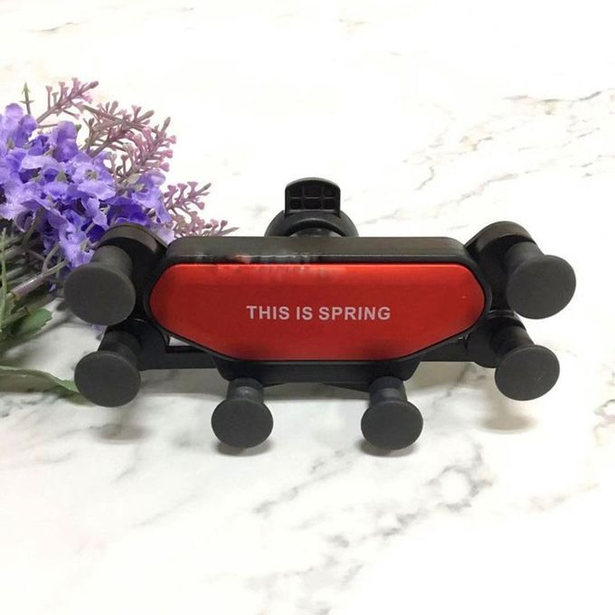Non-Slip Automati  Grip  Ar Phone Holder Stand Gravity Bra Ket Phone Holder-red