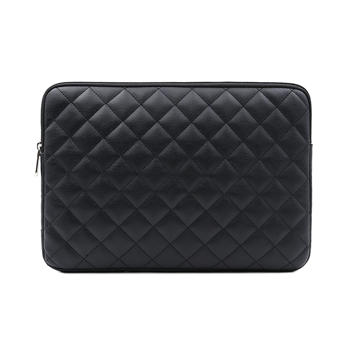 13.3 Inch Laptop Sleeve Diamond PU Leather Case-Black