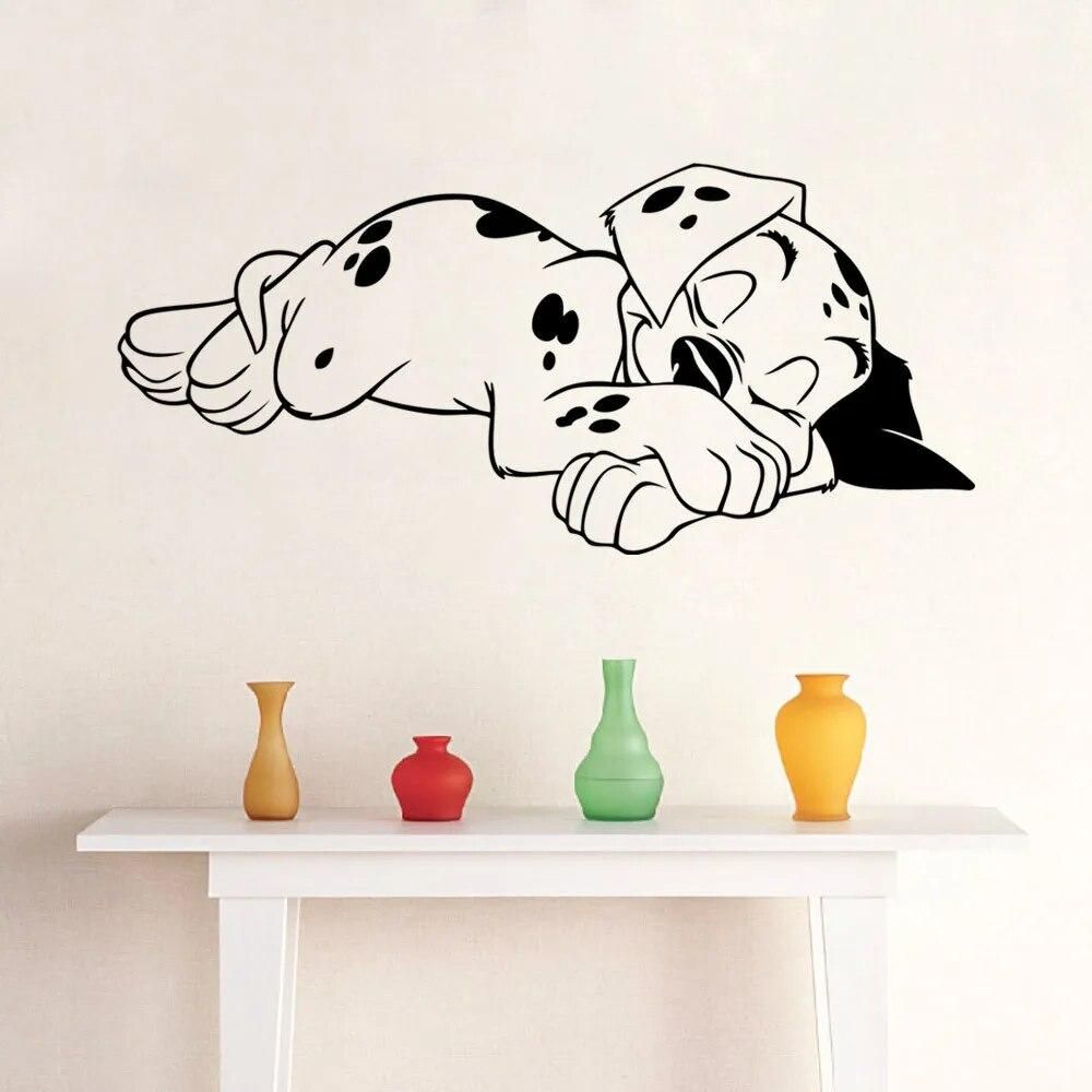 57*26cm Sleeping Dalmatians Dog Animals Pets Veterinary Dog Wall decal Animal wall decal Wall Sticker Vinyl Art Home decor 18Oct