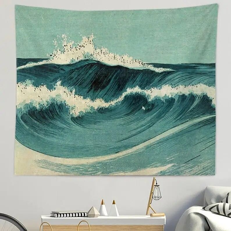 Blue Ocean Waves Wall Art Tapestries,Nature Landscape Tapestry,Bedroom/ Room Wall ,Background Cloth,Modern Art Wall Hanging,Gift