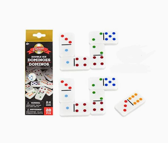 Double Six Colour Dots Dominoes