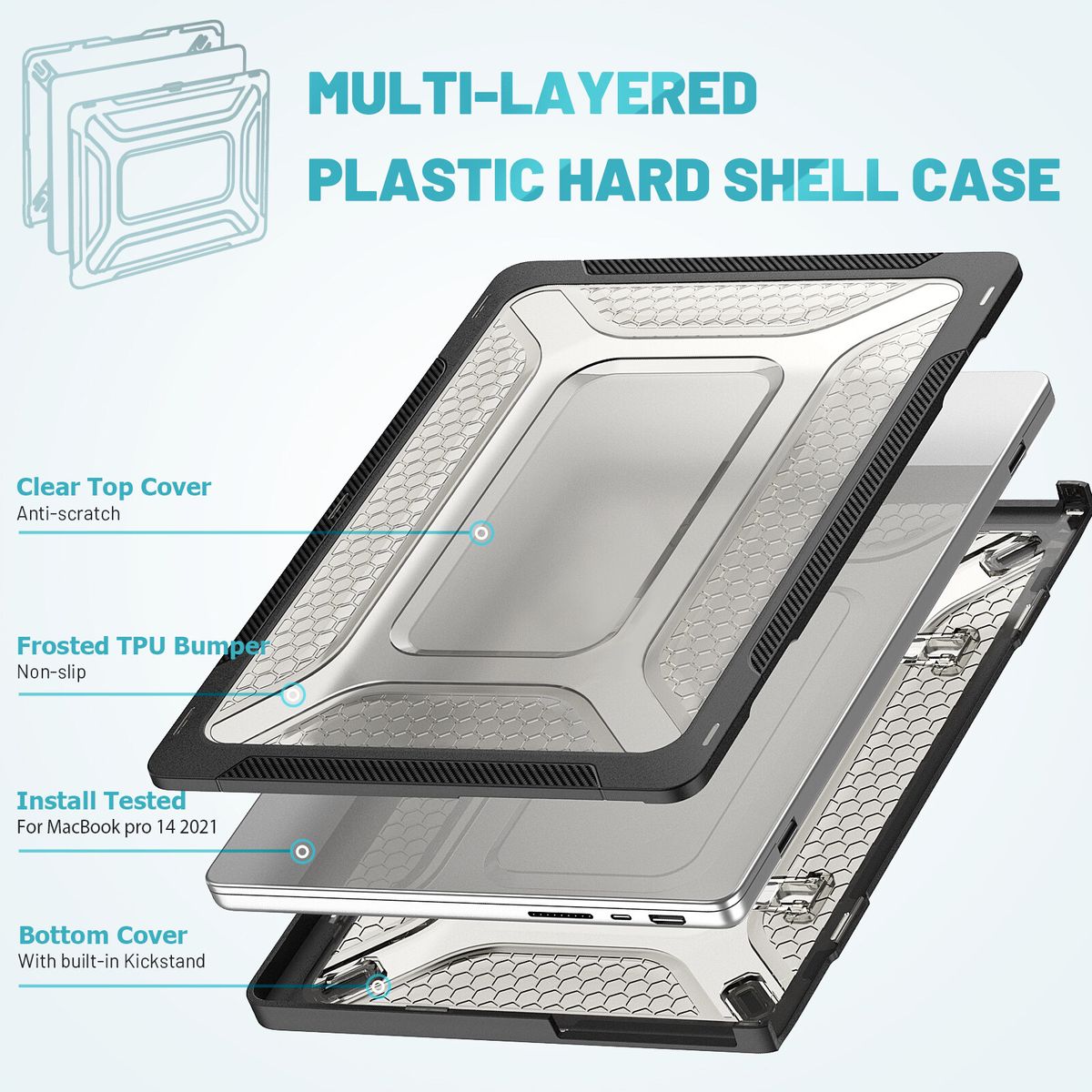 Heavy Duty Case For MacBook Pro 14 Inch (2023/2021) A2779 / A2442 M1 Pro/M1 Max