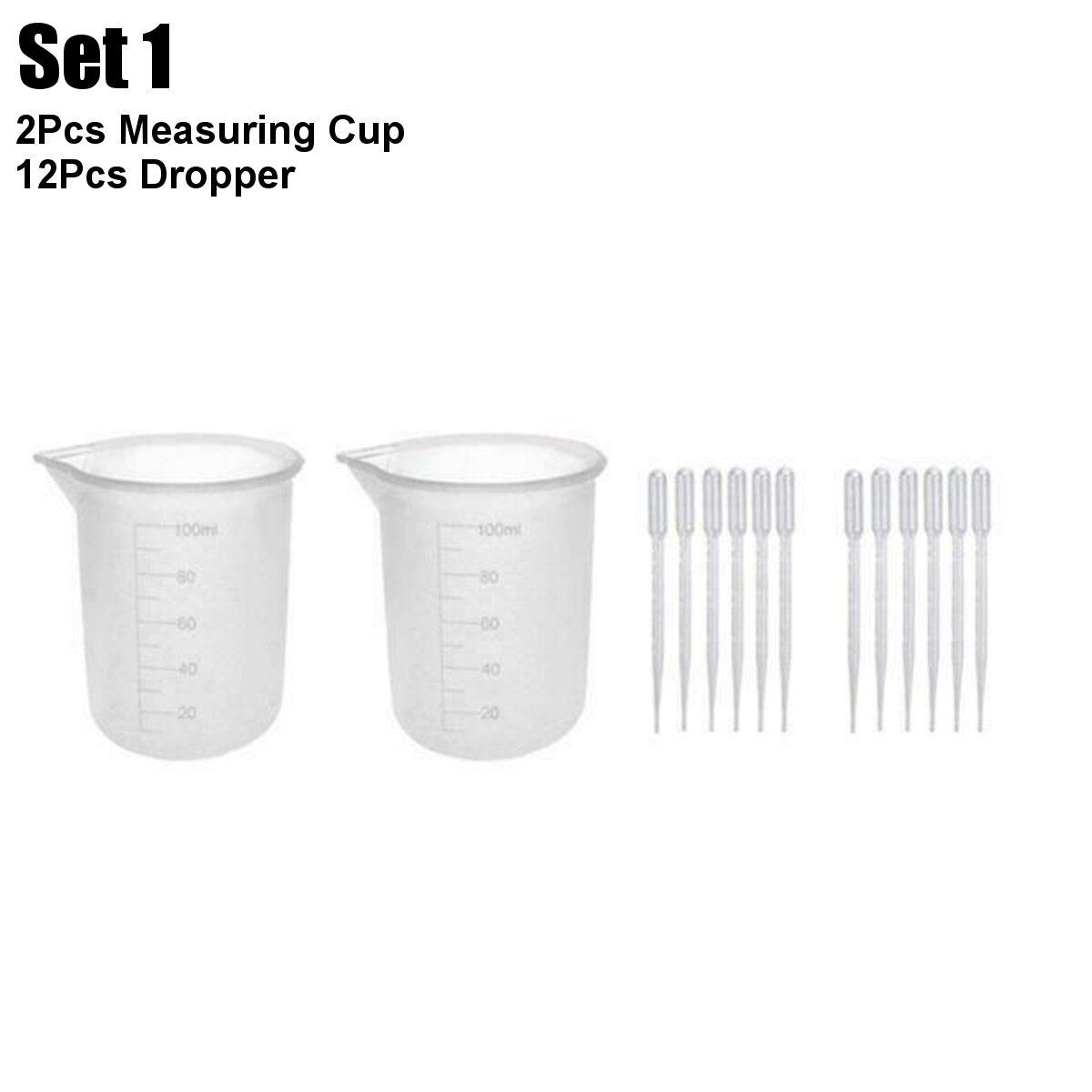 DIY Crystal Epoxy Mold Dice Fillet Shape Digital Game Silicone Mould Art Craft Making Tools Measuring Cup