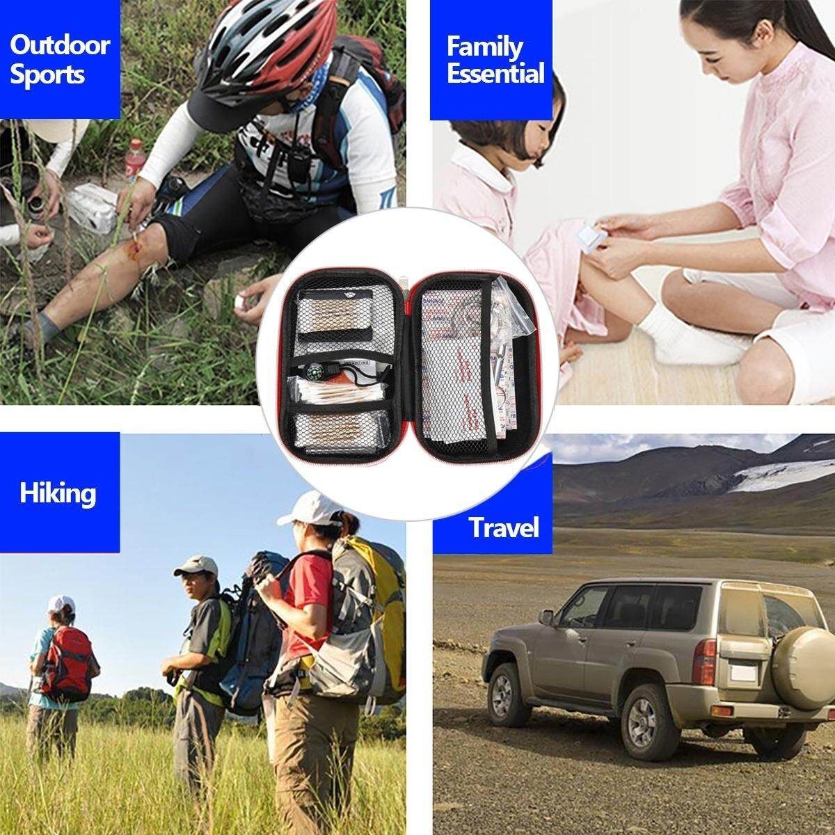 120PCS/180PCS First Aid Kit Waterproof Portable Essential Injuries Emergency Survival Kits For Car Kitchen Camping Travel Office Sports And Home