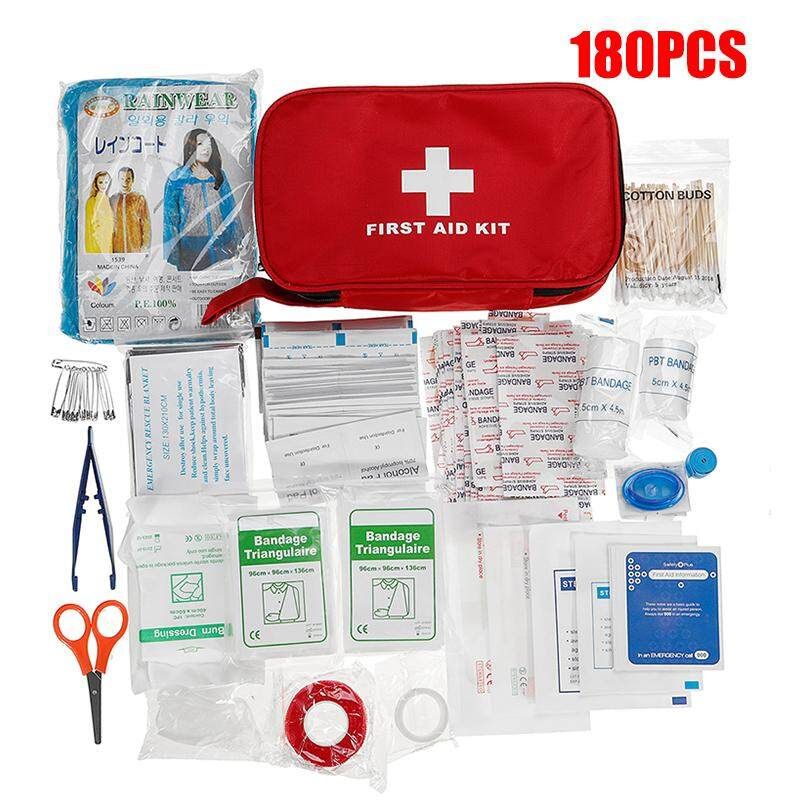 120PCS/180PCS First Aid Kit Waterproof Portable Essential Injuries Emergency Survival Kits For Car Kitchen Camping Travel Office Sports And Home