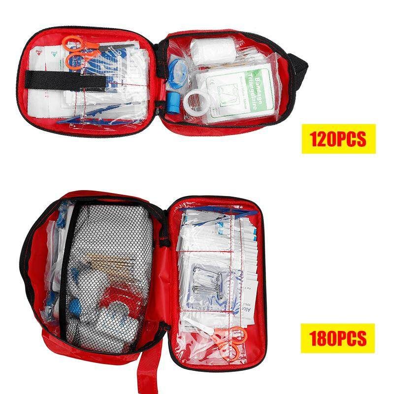 120PCS/180PCS First Aid Kit Waterproof Portable Essential Injuries Emergency Survival Kits For Car Kitchen Camping Travel Office Sports And Home