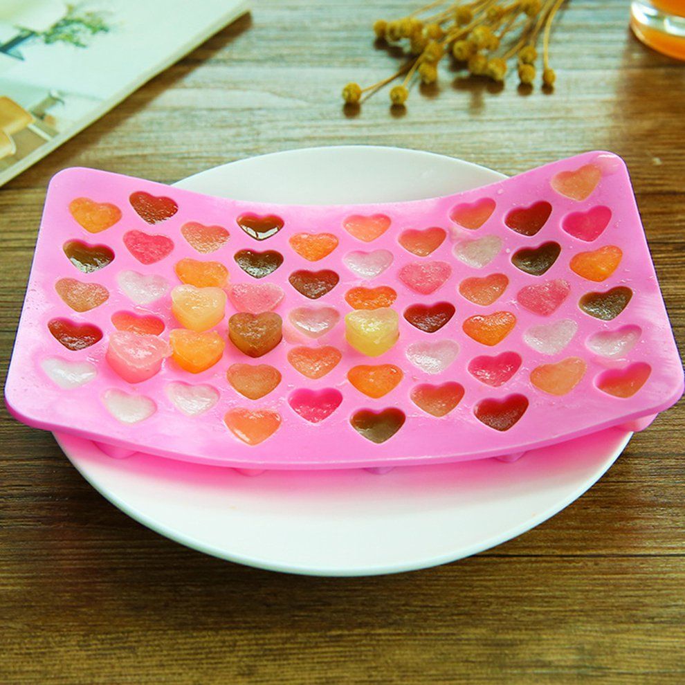 55 Lattice Heart Shape Ice Tray Cute Heart Shape Mini Silicone Ice Cube Chocolate Baking Candy Soap Mold