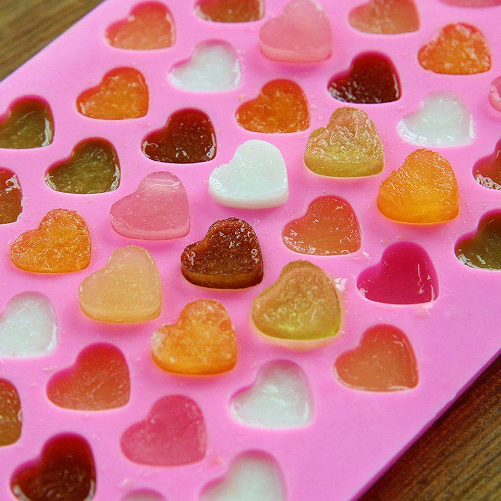 55 Lattice Heart Shape Ice Tray Cute Heart Shape Mini Silicone Ice Cube Chocolate Baking Candy Soap Mold