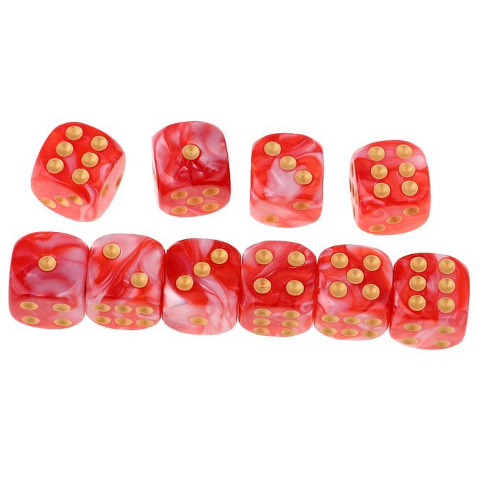 6-sided Game Dice   Dice For Board Games & Teaching Math Red+White
