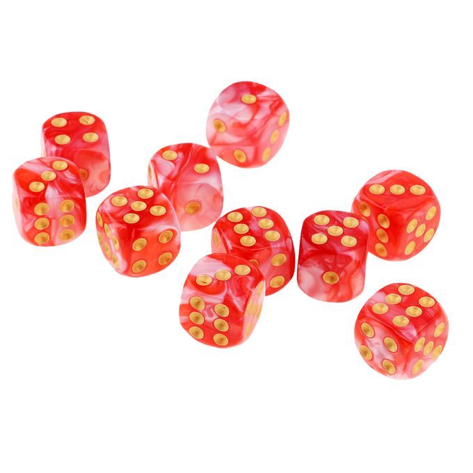 6-sided Game Dice   Dice For Board Games & Teaching Math Red+White