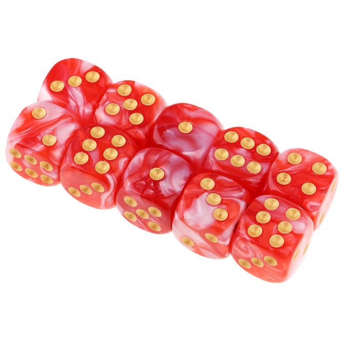 6-sided Game Dice   Dice For Board Games & Teaching Math Red+White