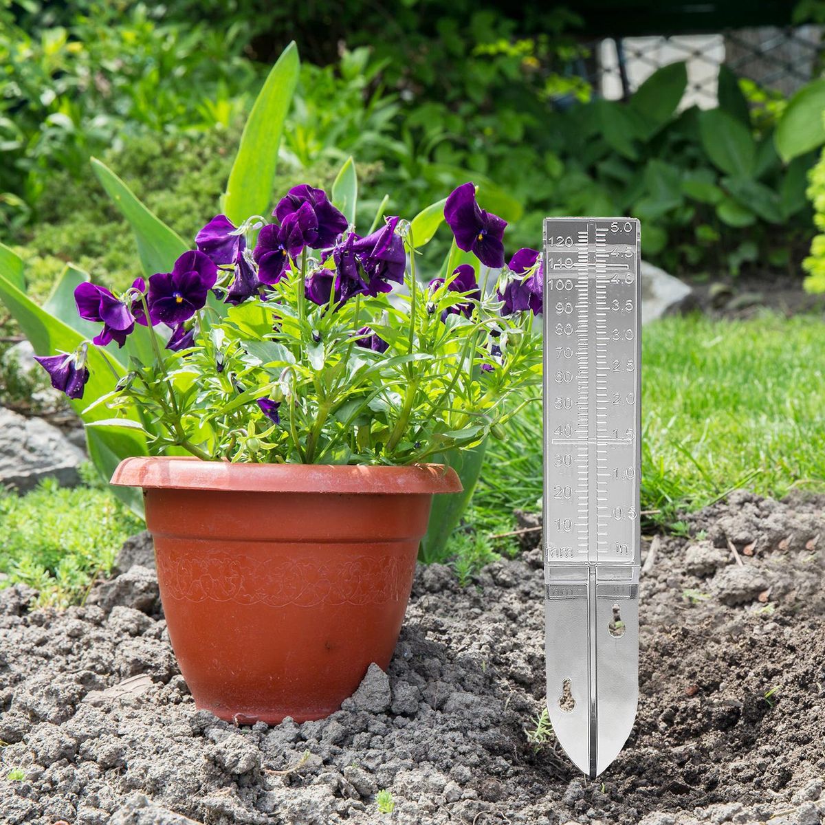 5 Inch Rain Gauge Plastic Clear Rain Water Meter for Lawn Yard Garden Outdoor Home