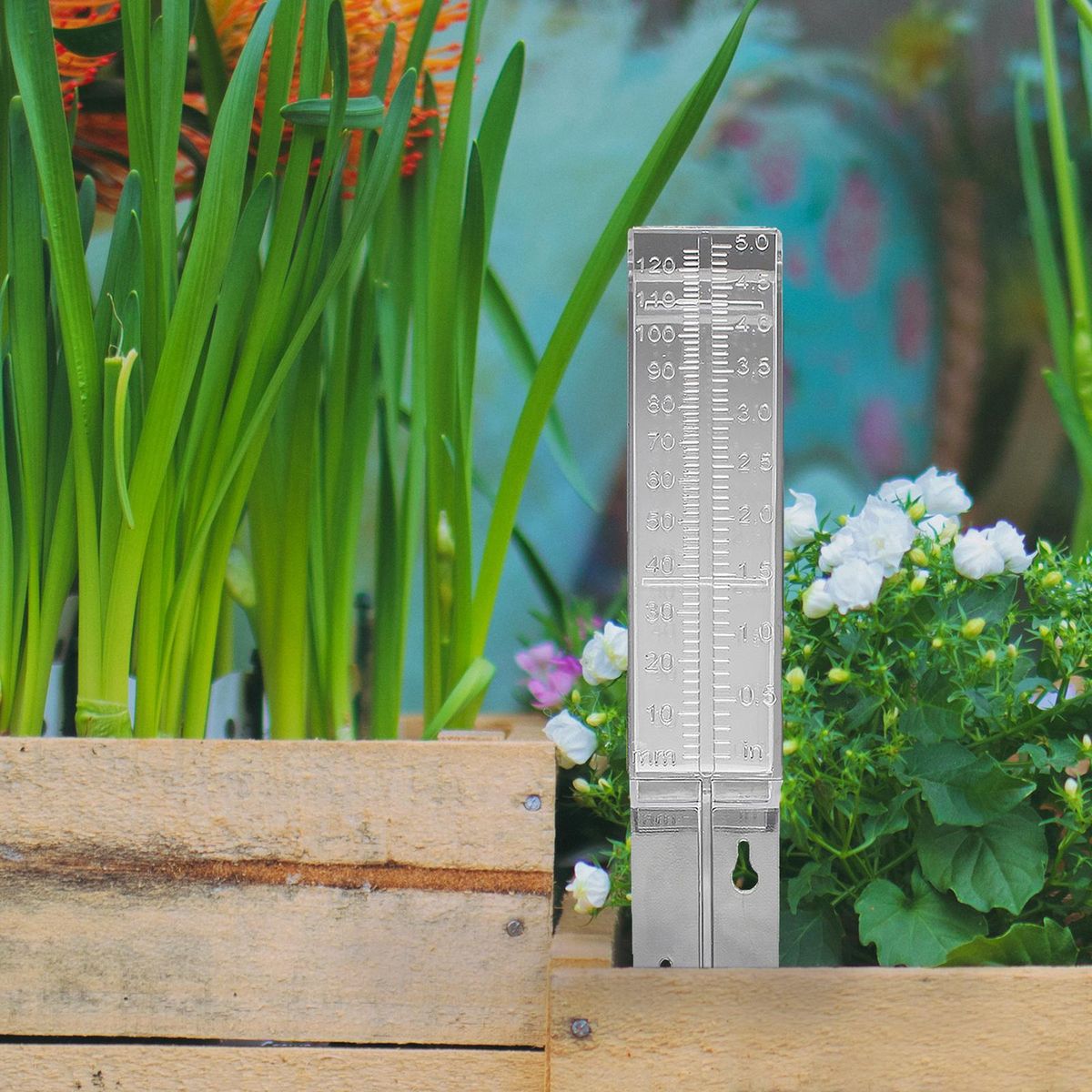 5 Inch Rain Gauge Plastic Clear Rain Water Meter for Lawn Yard Garden Outdoor Home