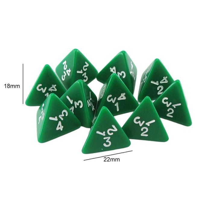 10Pcs Painted D4 Dice Props Role Playing Dice 4 Sided Dice For Dnd Rpg
