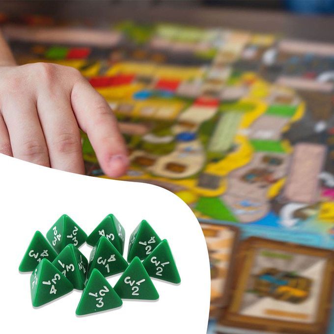 10Pcs Painted D4 Dice Props Role Playing Dice 4 Sided Dice For Dnd Rpg