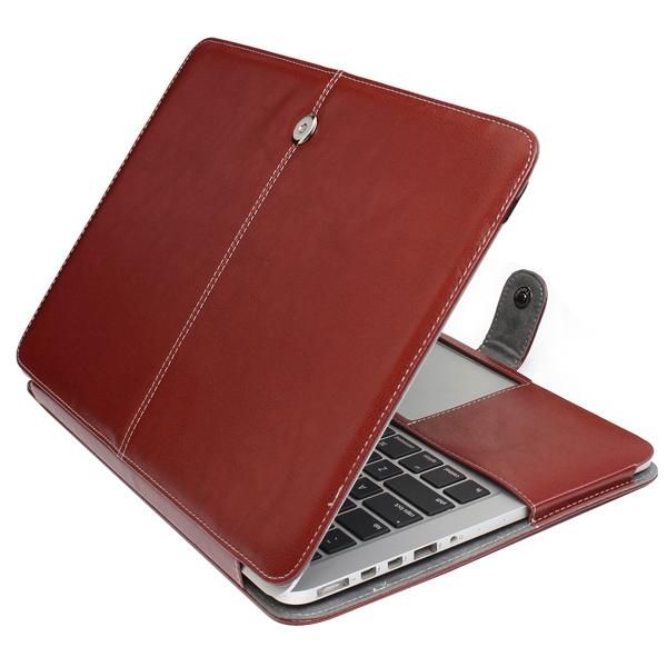 Leather Case With Snap Fastener For 13.3 Inch MacBook Pro