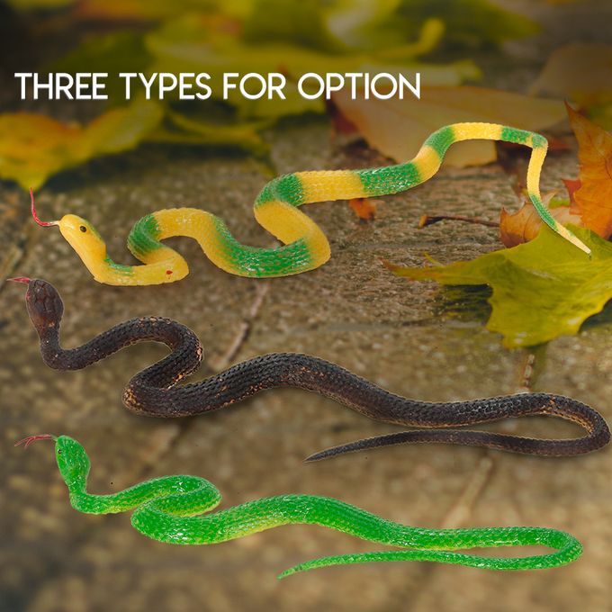 Simulation Black Rubber Snake Snake Garden Props Tricky