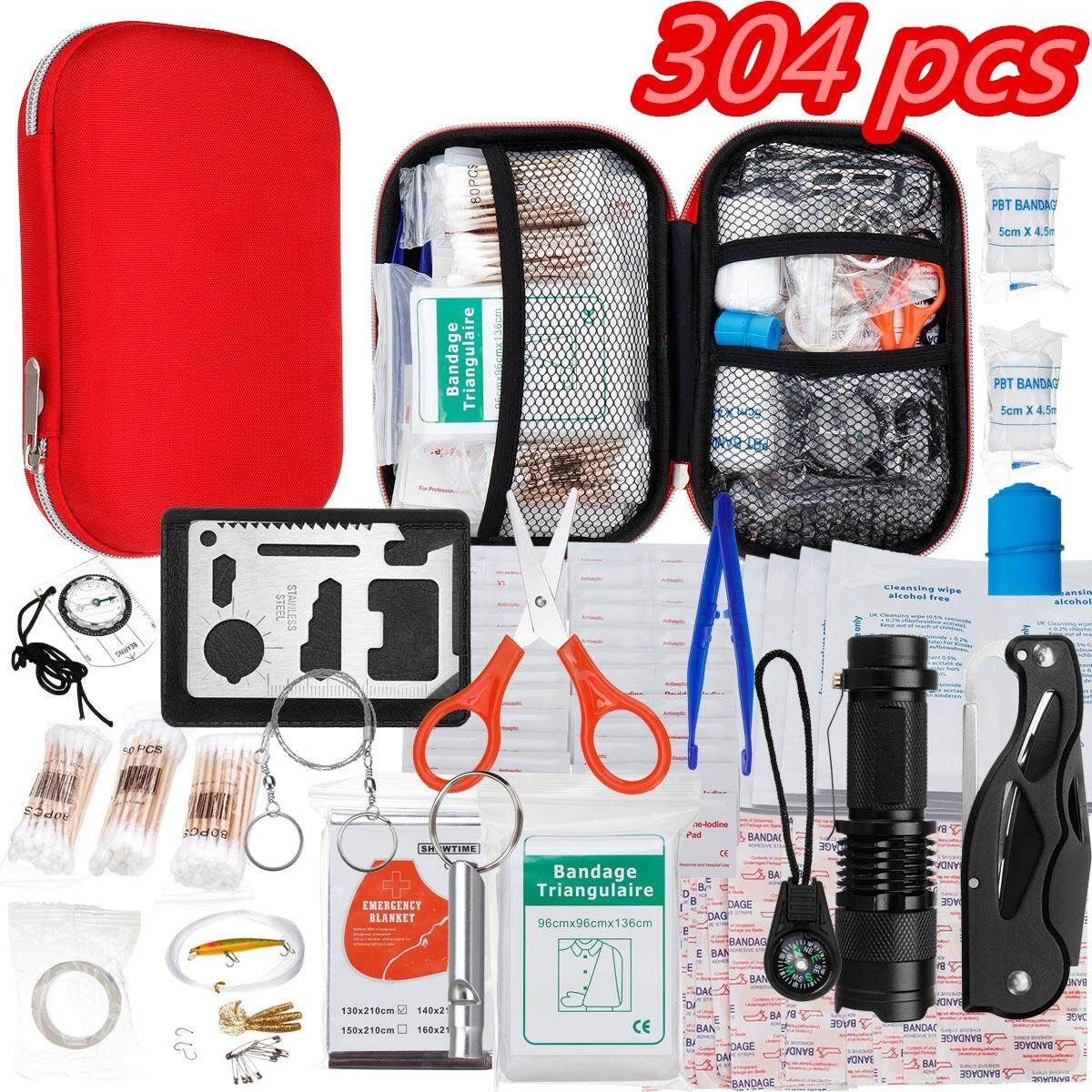 304Pcs Upgraded Outdoor Emergency Survival Kit Gear Home Office Car Boat Camping