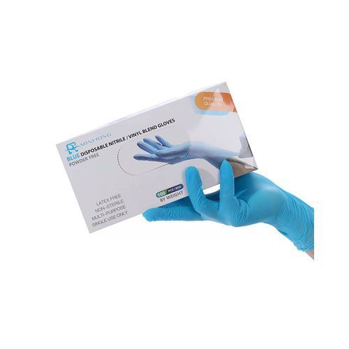 Protective Disposable Latex Hand Surgical Glove M (100 Pcs) Blue