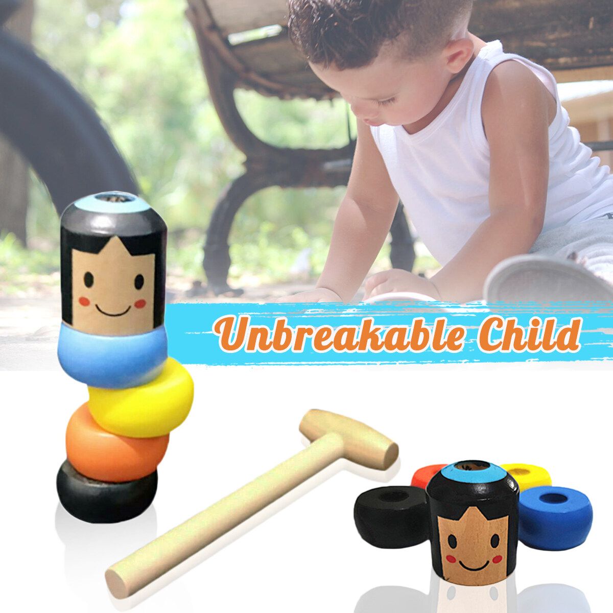 Halloween Unbreakable Wooden Magic Puppet Magic Daruma Kid's Toys Supply Gift