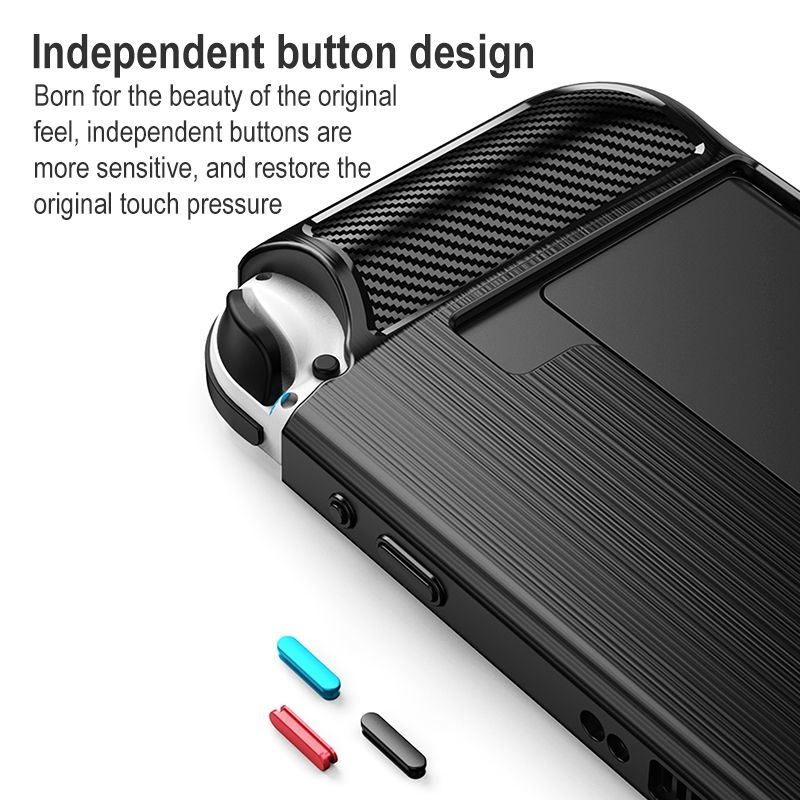 Carbon Fiber TPU Protective Case For Nintendo Switch OLED