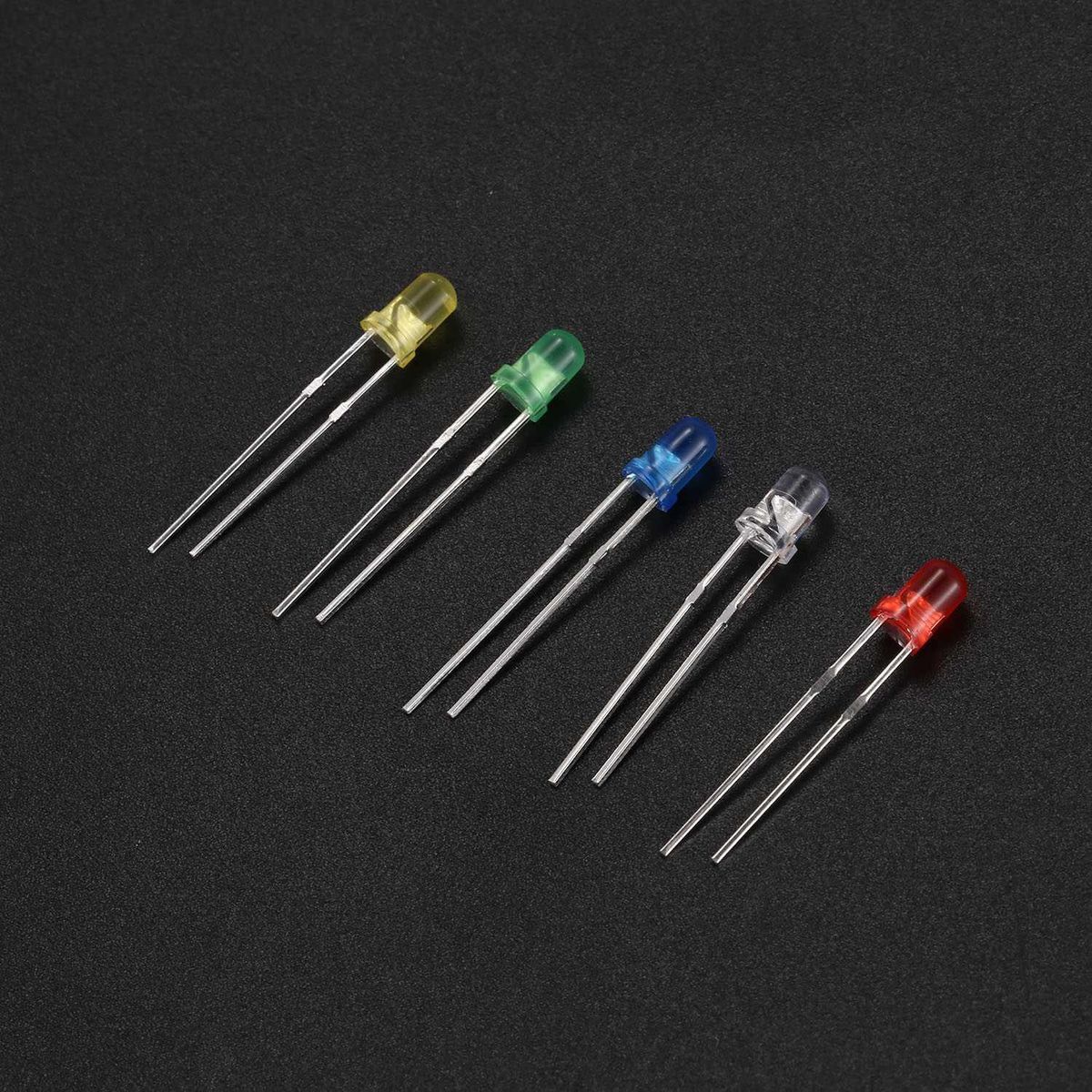200 pcs 3mm 5mm LED Light diode White Yellow Red blue Green