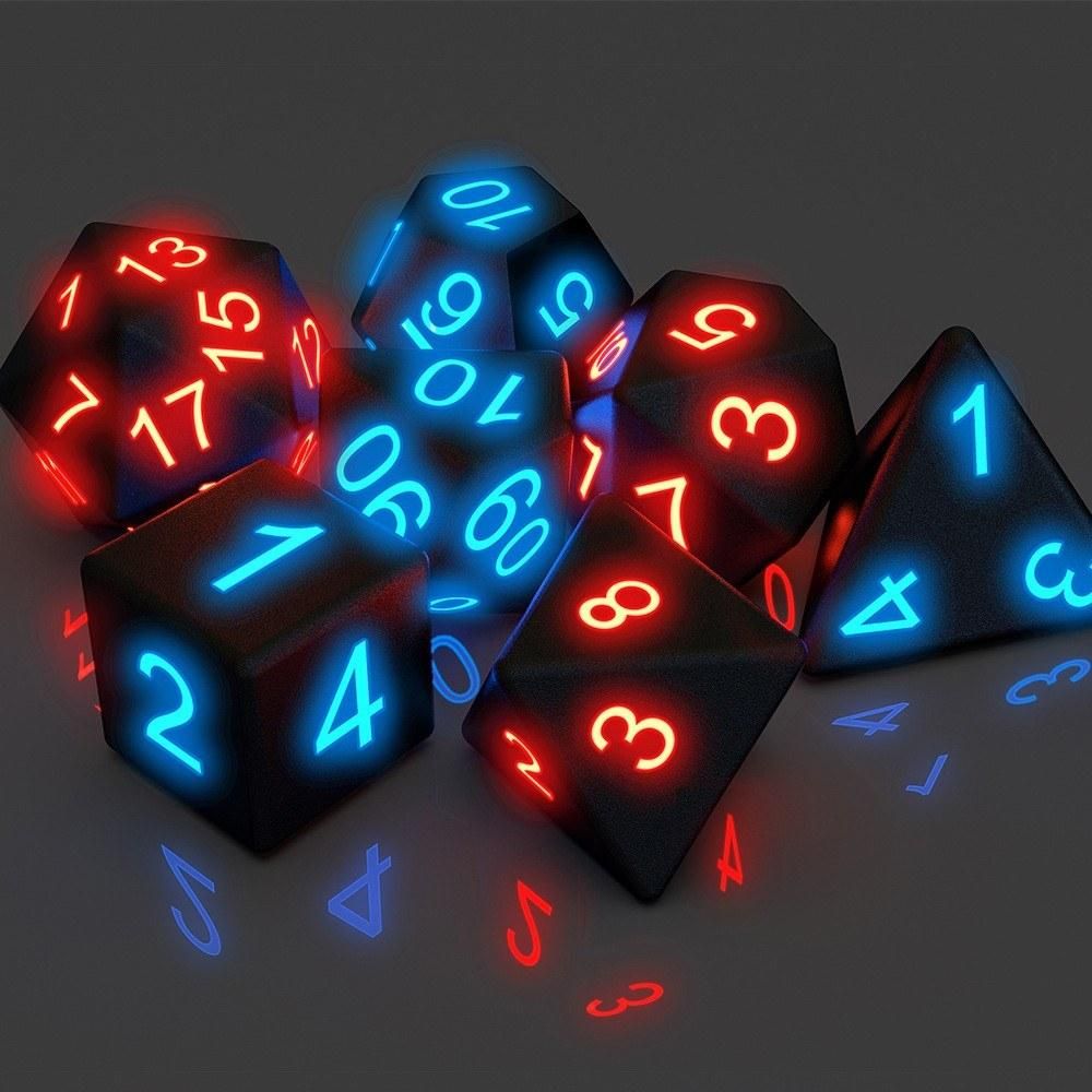 7pcs Electronic Dices Glowing Dices for Camping Hiking Parties Table Games