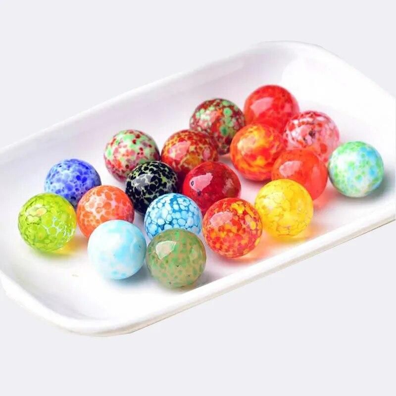 5pcs/Set 16MM Glass Ball Anti-stress Cream Console Game Pinball Small Marbles Pat Toys Parent- Child Beads Bouncing Ball