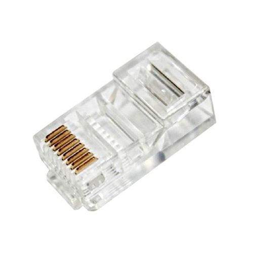 100Pcs Clear Metal RJ45 Plug RJ-45 CAT5E