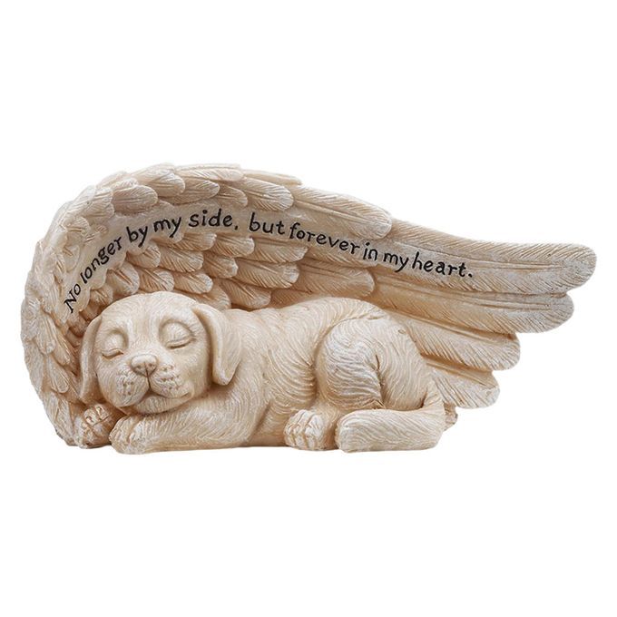 Angel Pet Statue Dog In Wing Figurine Artwork Craft Home Living Room