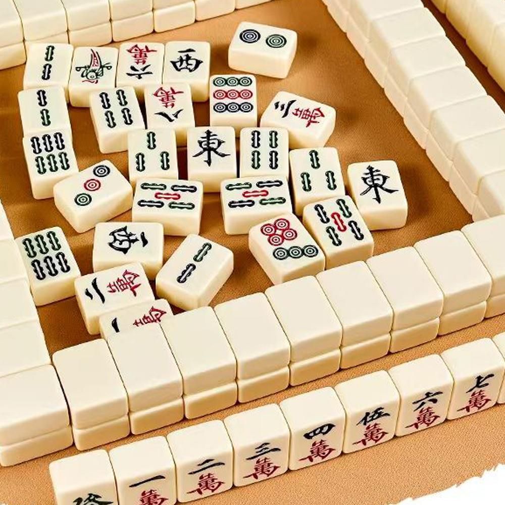 30mm Portable Small-Size Mahjong Set Travel Traditional Chinese Games Kit Indoor Entertainment Accessories