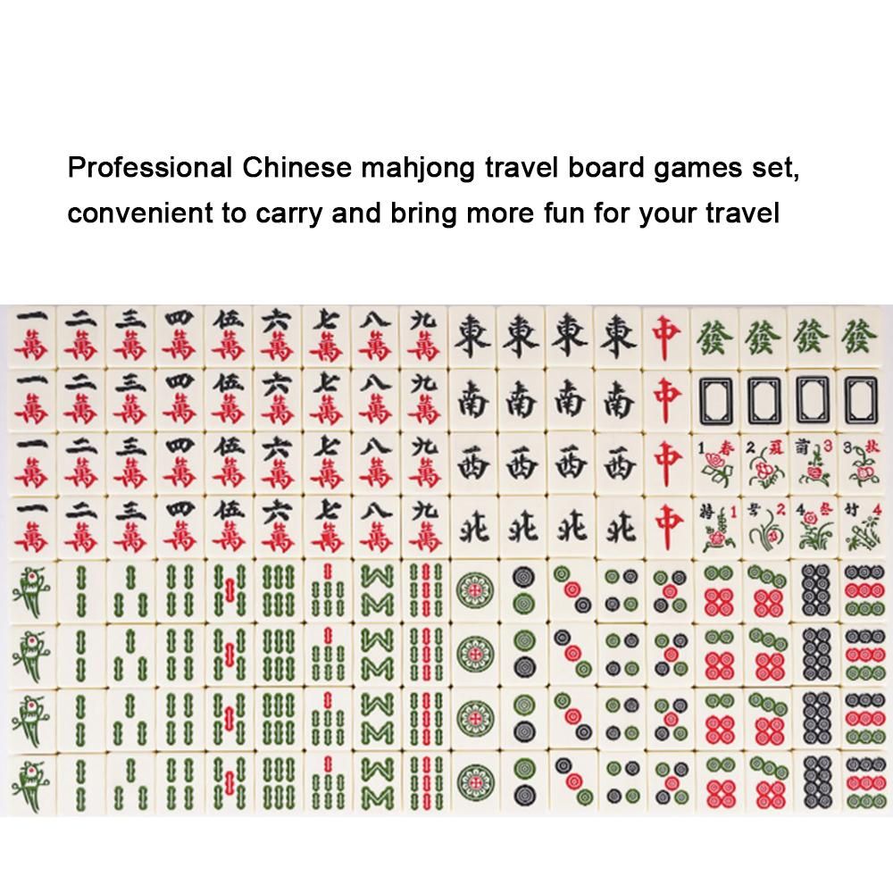 30mm Portable Small-Size Mahjong Set Travel Traditional Chinese Games Kit Indoor Entertainment Accessories