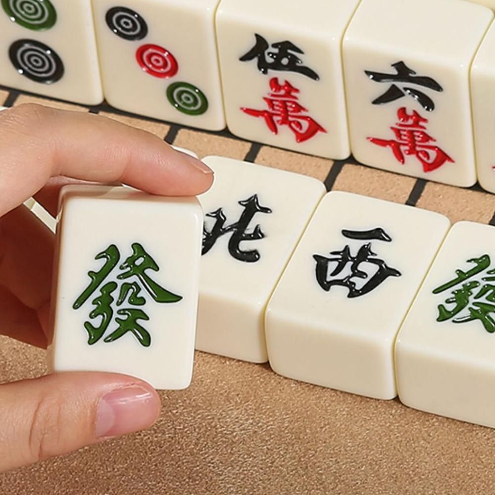 30mm Portable Small-Size Mahjong Set Travel Traditional Chinese Games Kit Indoor Entertainment Accessories