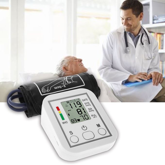 Digital Blood Pressure Monitor Meter BP Heartbeat Test + Usb Battery