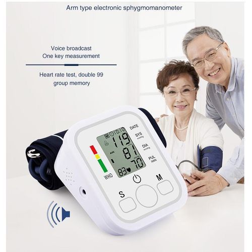 Digital Blood Pressure Monitor Meter BP Heartbeat Test + Usb Battery