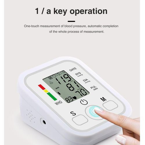 Digital Blood Pressure Monitor Meter BP Heartbeat Test + Usb Battery