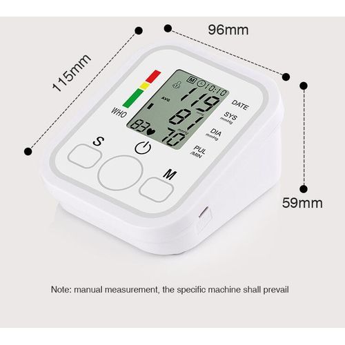 Digital Blood Pressure Monitor Meter BP Heartbeat Test + Usb Battery