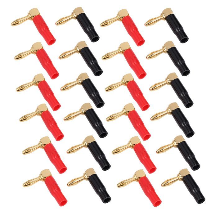 Connector With Black + Red Banana Plug At Right Angle 24 K