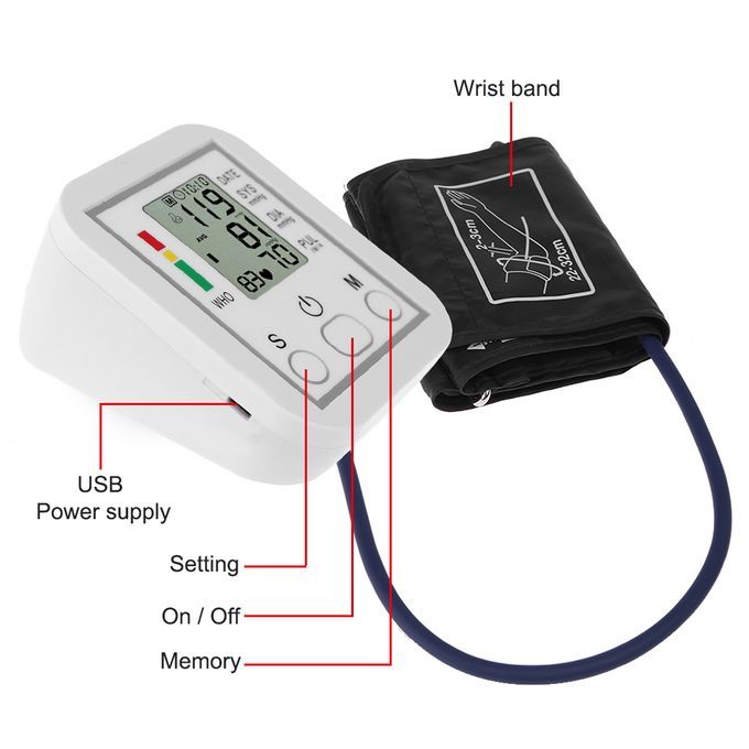 Blood Pressure Monitor Bp Arm Health Monitor + USB Cable