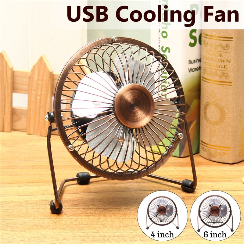 46 Inch Bronze Retro USB Fan Iron Cooling Fan 5V Handy