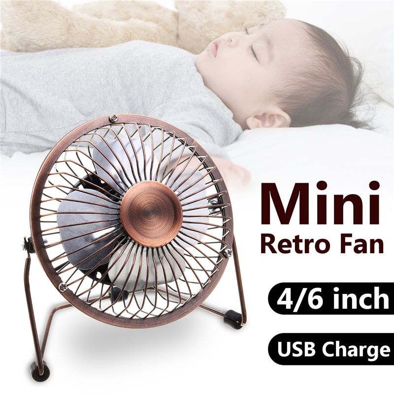 46 Inch Bronze Retro USB Fan Iron Cooling Fan 5V Handy