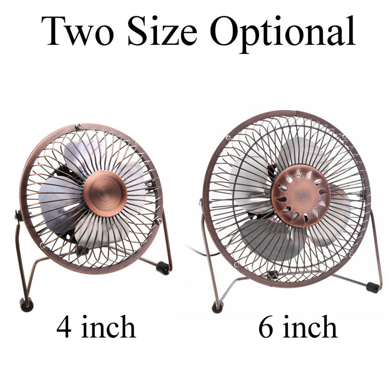 46 Inch Bronze Retro USB Fan Iron Cooling Fan 5V Handy