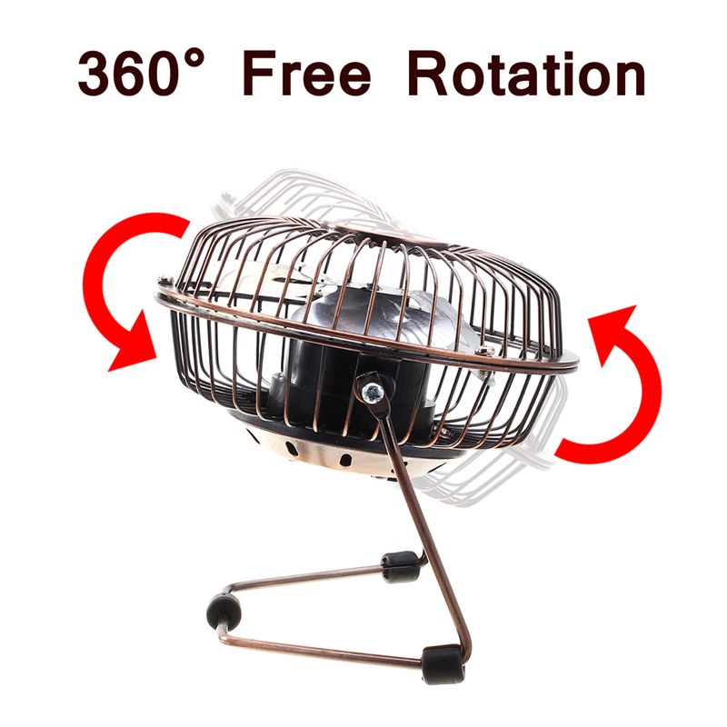 46 Inch Bronze Retro USB Fan Iron Cooling Fan 5V Handy