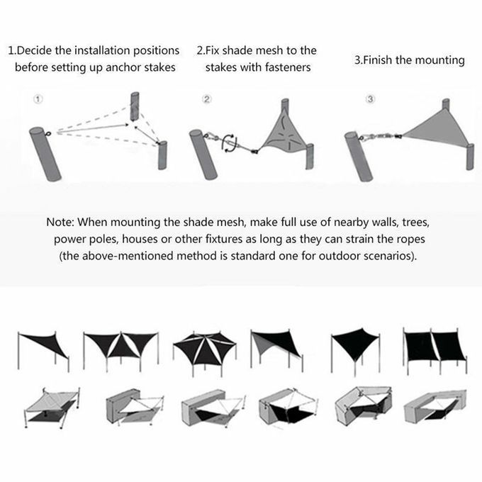 6Pcs/Set Sun Shade Sail Stainless Steel Hardware