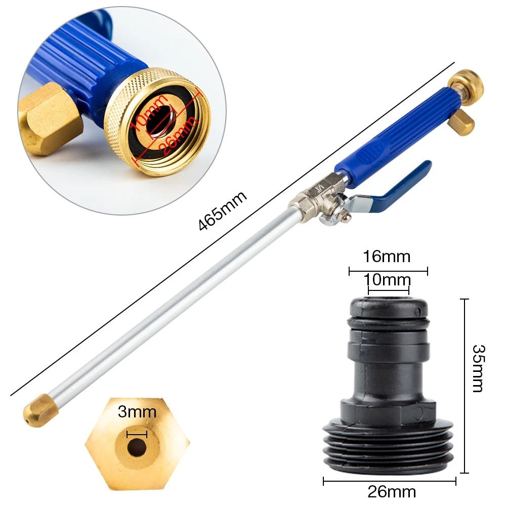 Car High Pressure Water Gun 46cm Jet Garden Washer Hose Wand Nozzle Sprayer Watering Spray Sprinkler Cleaning Tool